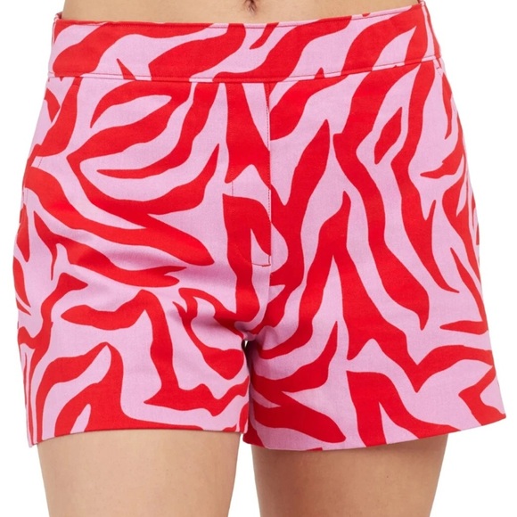 SPANX High Waist Zebra Print Shorts - Red and Pink NWT Size Large - Picture 5 of 9